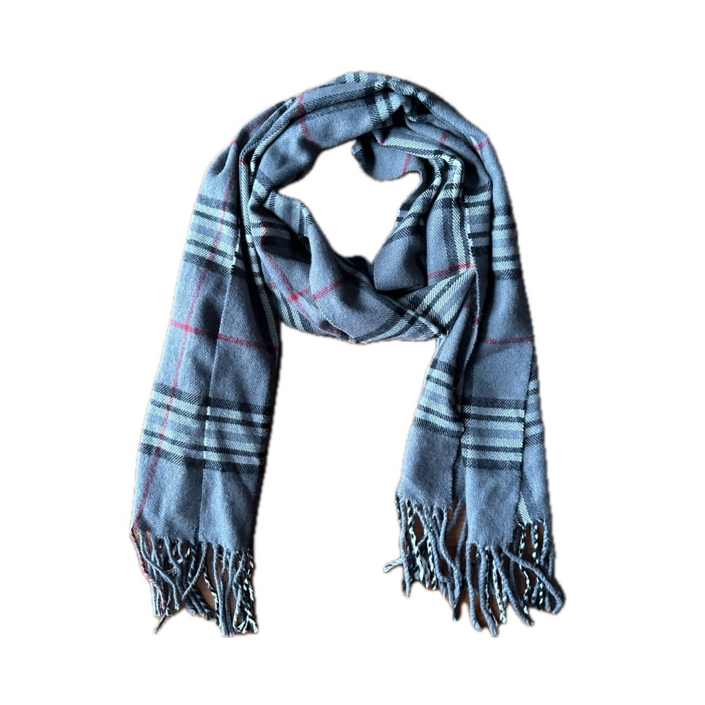 Gray Check Scarf